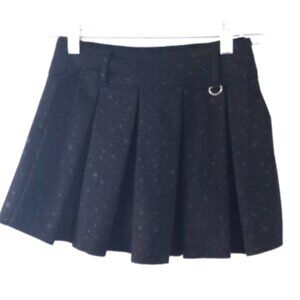 Tractr Girls Skort Size 10 Pleated Raw Cut Hem Midnight Blue w/Stars Mini
